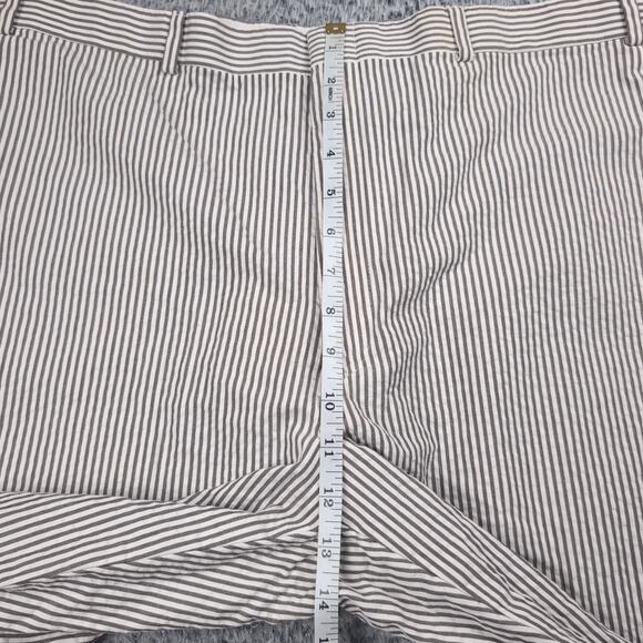Brooks Brothers Pants Men 36x31 Brown White Chino Career Preppy Straight Striped - Picture 6 of 9